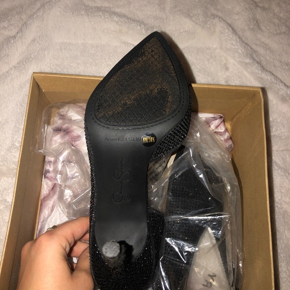 Jessica Simpson sparkly black heels - Picture 3 of 5